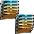 SUPEASY 5-Tier Wall File Organizer Mesh Office Mail Holder, Hanging Wall by SUPEASY
