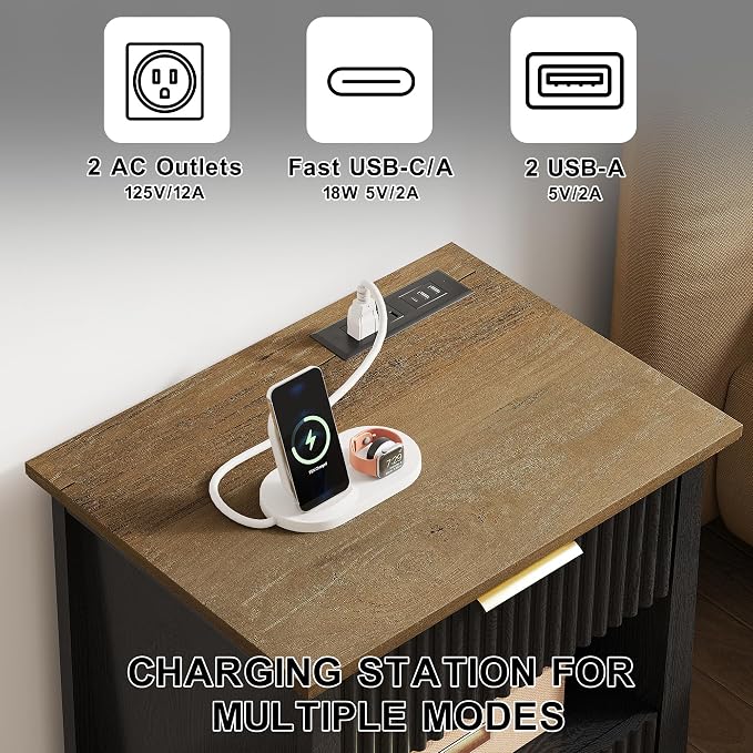 HIFYOBRO Fluted Nightstands - Image 3