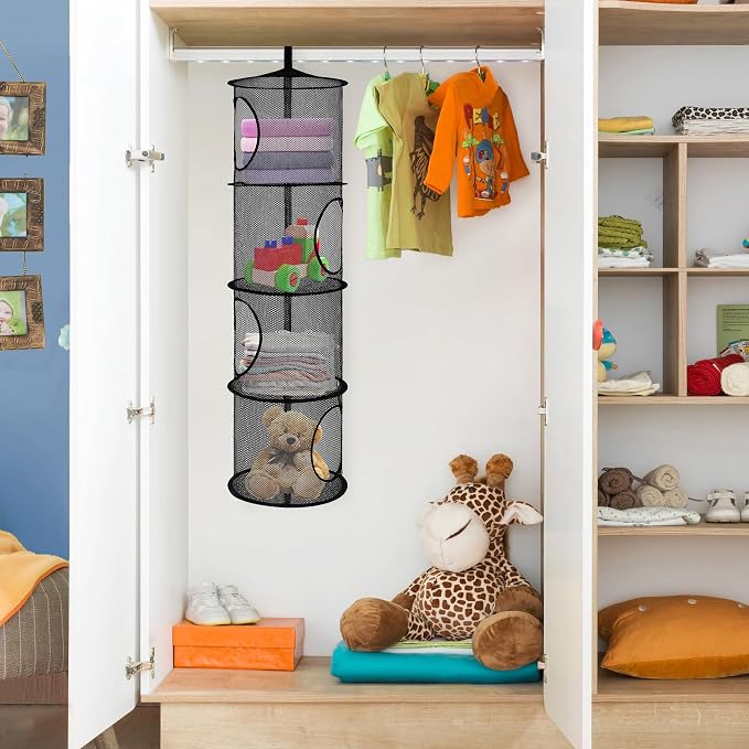 Libeder Mesh Hanging Storage Space Saver Bags Organizer, Foldable Storage - Image 4