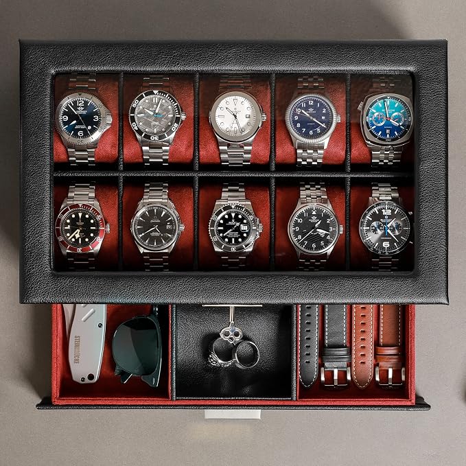 ROTHWELL 10-Slot Watch Box in Leather - Image 4