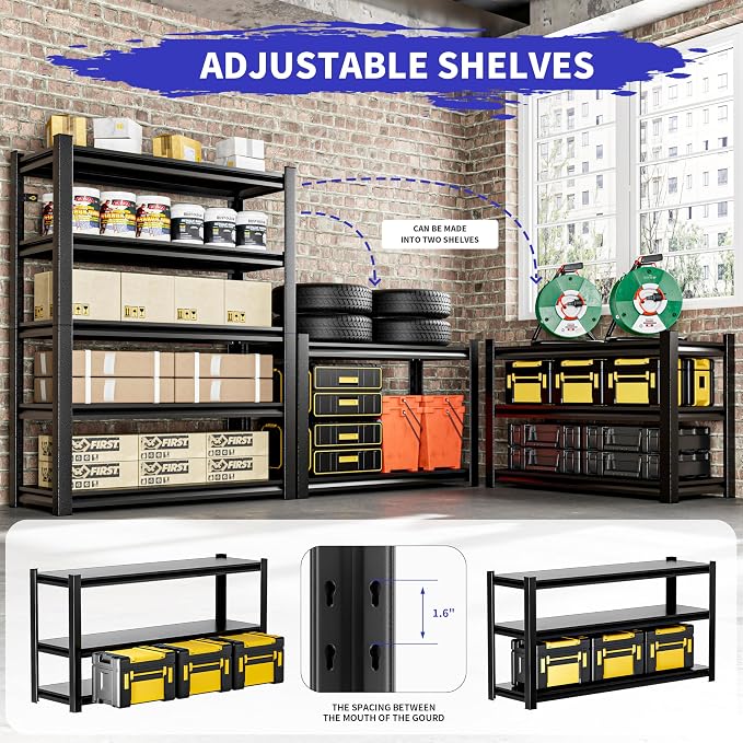 Garage Shelving, Heavy Duty Sturdy Steel Thickened Metal Shelves - Image 5