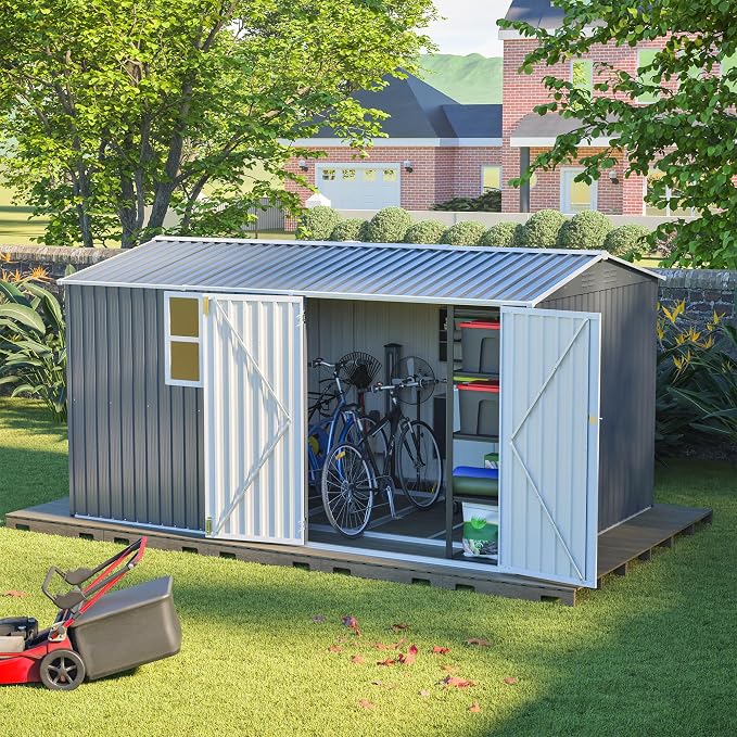 8x12 FT Outdoor Metal Storage Shed - Image 2