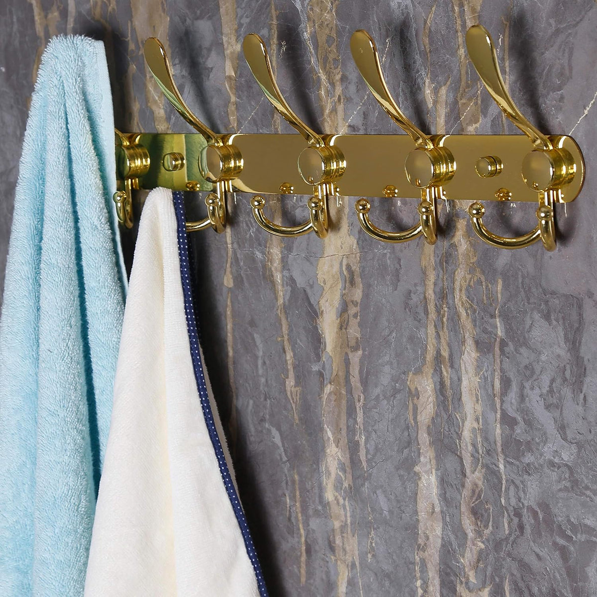 Coat Rack Wall Mounted - 5 Tri Hooks, Heavy Duty, Stainless Steel