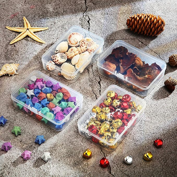 SATINIOR 24 Packs Small Clear Plastic Beads Storage Containers Box - Image 5