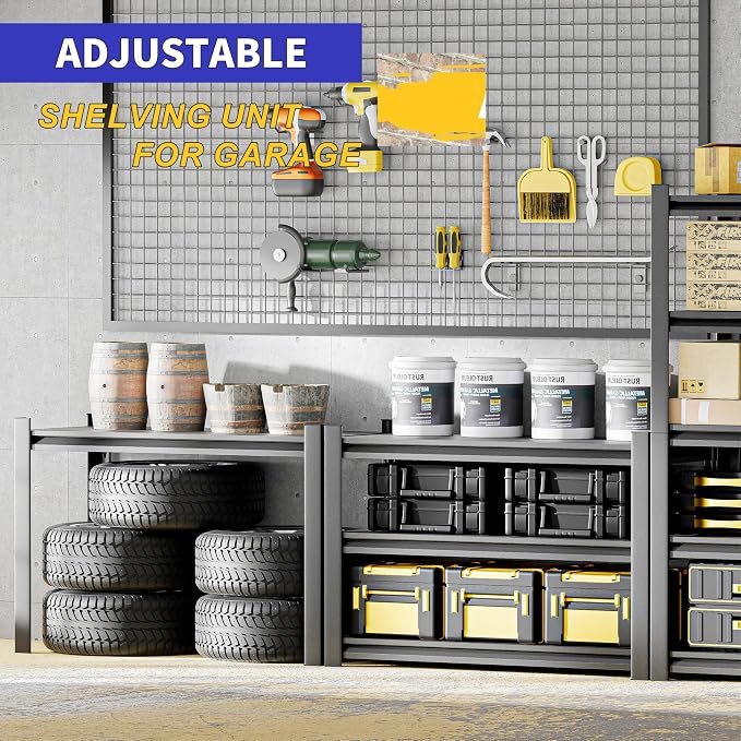 Garage Shelving Unit, 5 Tier Industrial Shelving Shelf Metal Shelves - Image 4