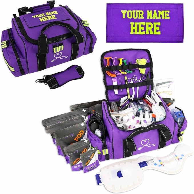 Lightning X Custom Embroidered Trauma Kit & Large EMT Bag w/ 250+ First Aid - Image 2