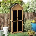 Outdoor Storage Cabinet with Shelf, Wood & Metal Storage Shed with Lockable by MAGAZOOPET