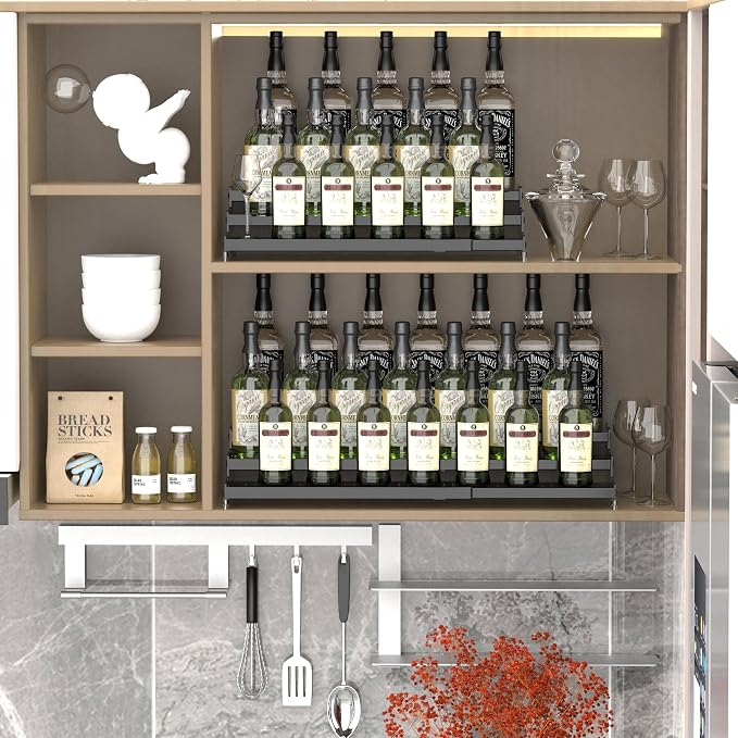 Metal Spice Rack Organizer for Cabinet, 3 Tier Expandable Spice Storage Shelf - Image 3