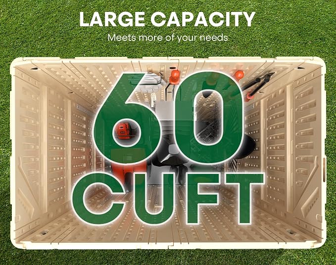 Vertical Outdoor Storage Shed, 60 Cu.Ft Resin Storage Cabinet Waterproof - Image 9