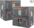 Linen Clothes Storage Bins, 2 Opening Ways Fabric Visible Lidded Storage Box by Fordonral