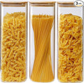 Square Glass Jars with Bamboo Lids 79 FL OZ, Glass Canisters with Airtight Lid by HomArtist