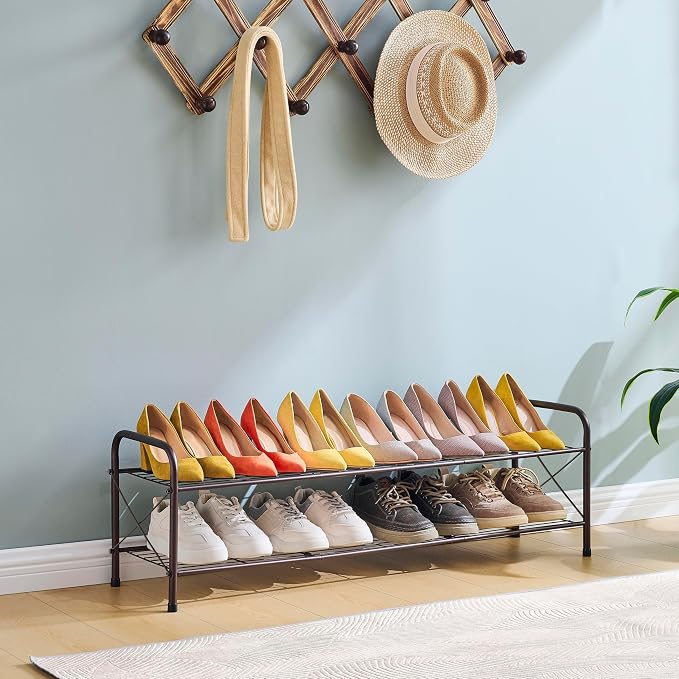 Hoctieon 2 Tier Shoe Rack for Closet, Shoe Rack FreeStanding, Entryway Shoe - Image 7