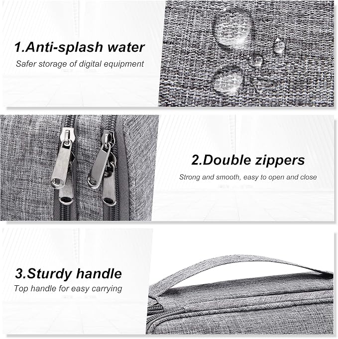 SELLYFELLY Electronic Bag Travel Cable Accessories Bag Waterproof Double Layer - Image 5