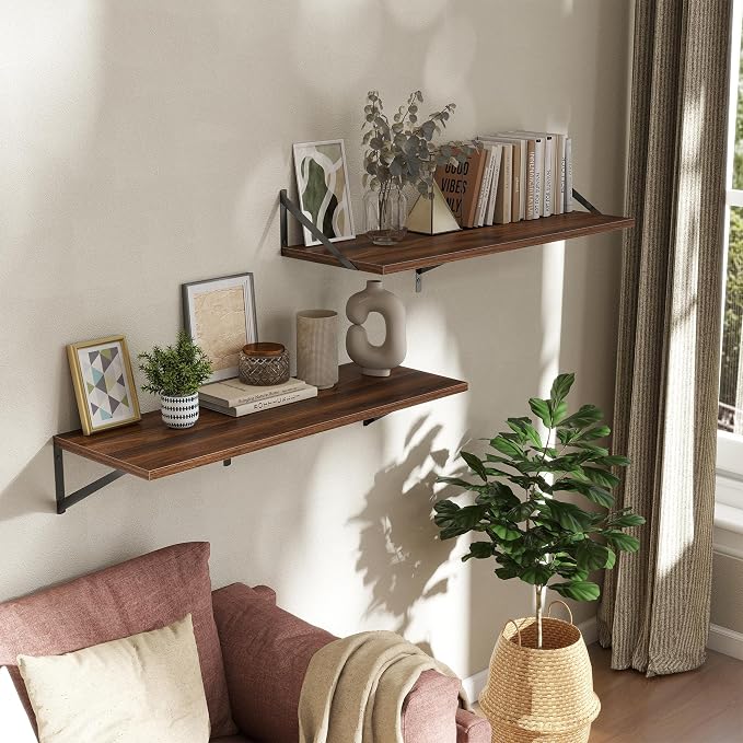 Deep Floating Shelves Wall Mounted, Living Room, Office - Image 2