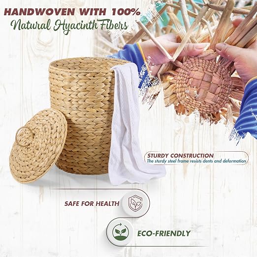 BLUEWEST 3 Gallons Wicker Trash Can - Image 4