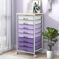 Rolling Cart with Drawers, Utility Cart With 8 Drawers and Wooden Tabletop by SYKIARIOL
