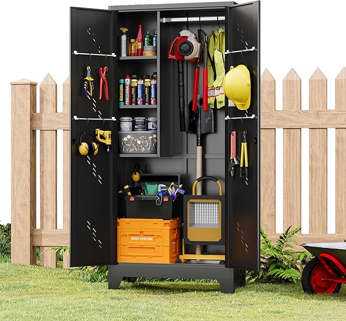 Garage Storage Cabinet 75" H, Tall Storage Shed by DUTYSEST