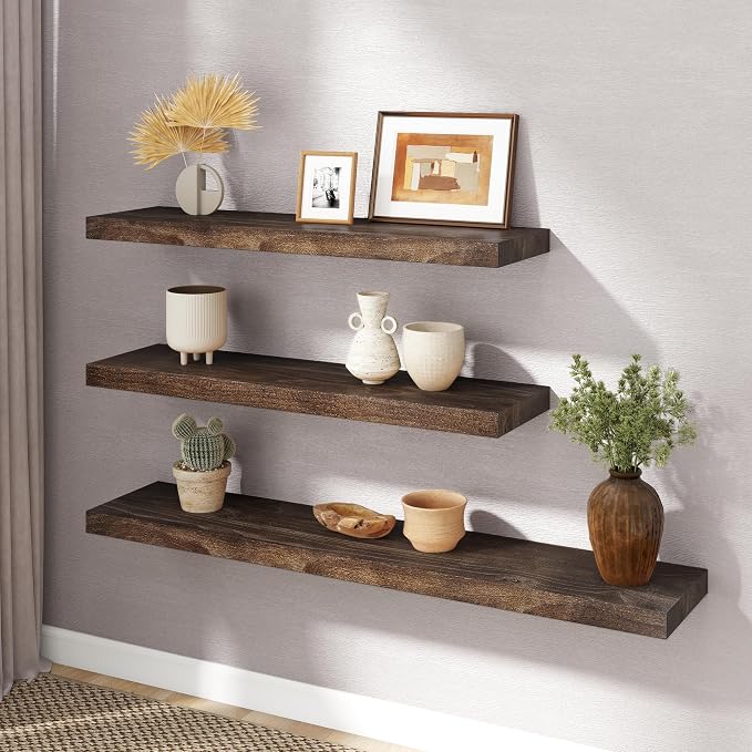 RICHFOCUS Elm Floating Shelves for Wall - Image 2