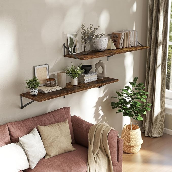 Deep Floating Shelves Wall Mounted, Living Room, Office - Image 2