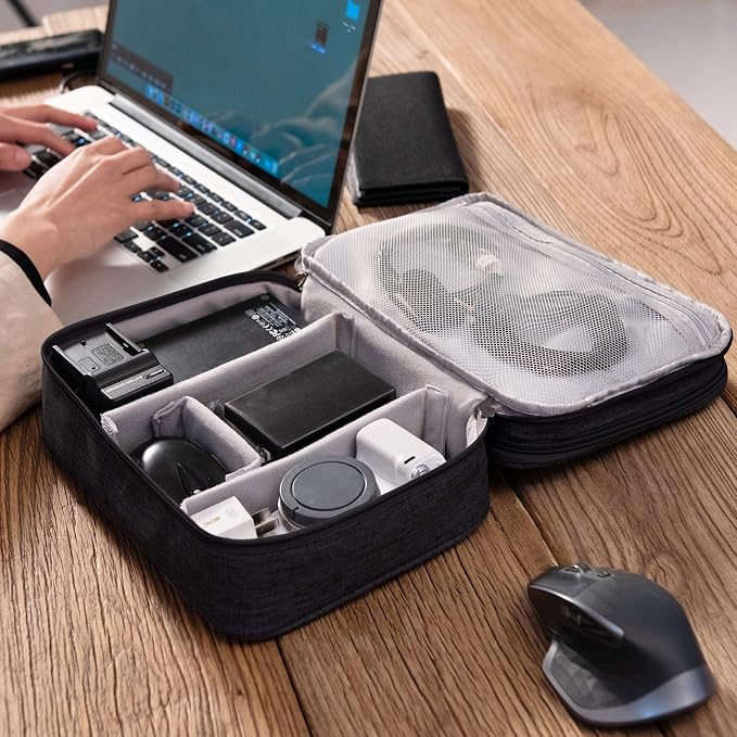 SELLYFELLY Electronic Bag Travel Cable Accessories Bag Waterproof Double Layer - Image 7
