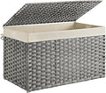 SONGMICS Storage Basket with Lid, Woven Blanket Storage Bin with Handles by SONGMICSbySONGMICSHOME