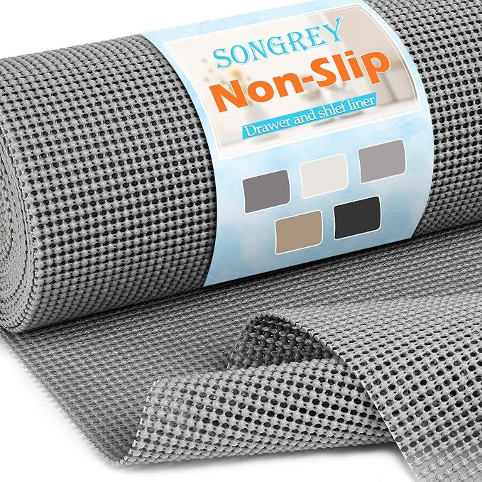 Songrey Non-Adhesive Drawer and Shelf Liner, Non Slip Cabinet Liners, Protect by Unknown