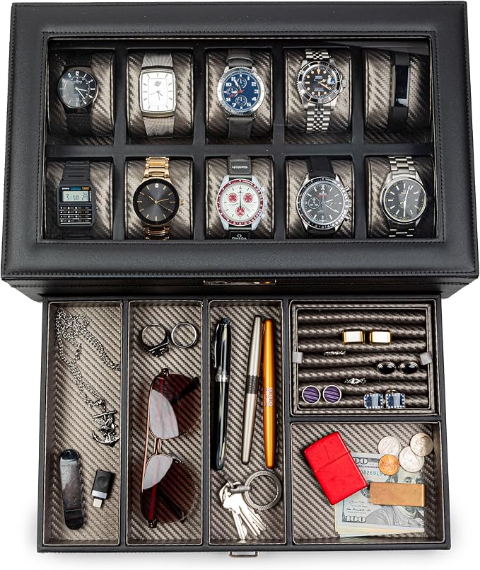 HOUNDSBAY Yachtsman Watch Box Organizer | Luxury Jewelry Organizer by HOUNDSBAY