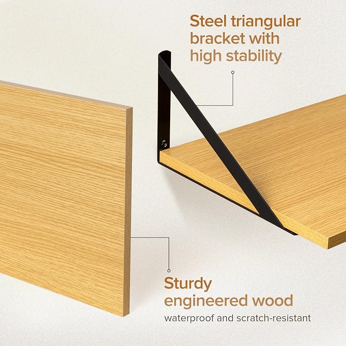 Deep Floating Shelves Wall Mounted, Living Room, Office - Image 4
