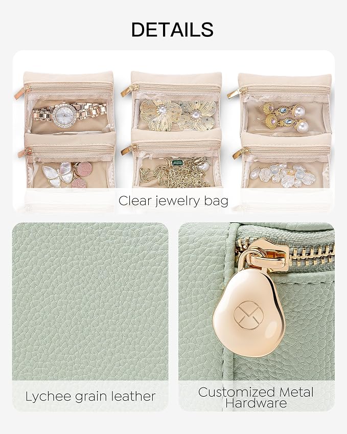 Vlando Jewelry Box with 6 Velvet Jewelry Bags Travel Jewelry Case - Image 3