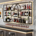 71IN Large Wall Mount Wine Rack, Metal 4 Tier Hanging Bottle Holder