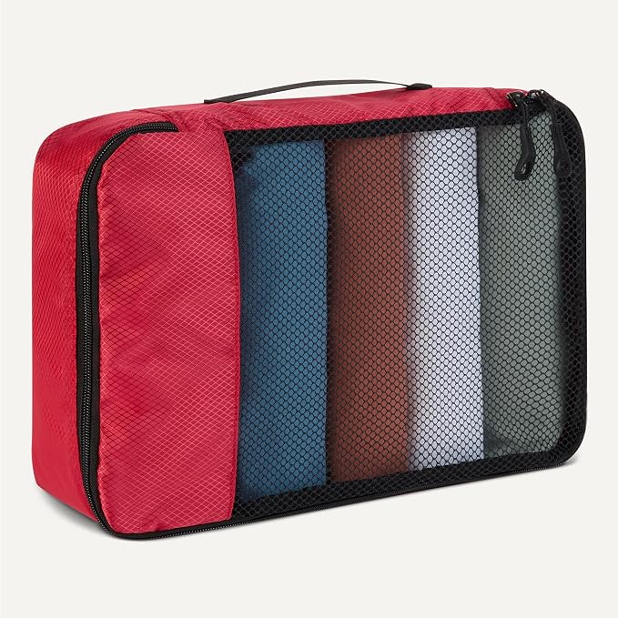 Amazon Essentials 4-Piece Packing Cubes Travel Accessories Set, Luggage - Image 4