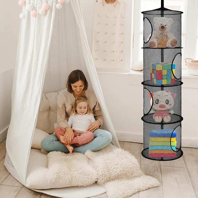 Libeder Mesh Hanging Storage Space Saver Bags Organizer, Foldable Storage - Image 2
