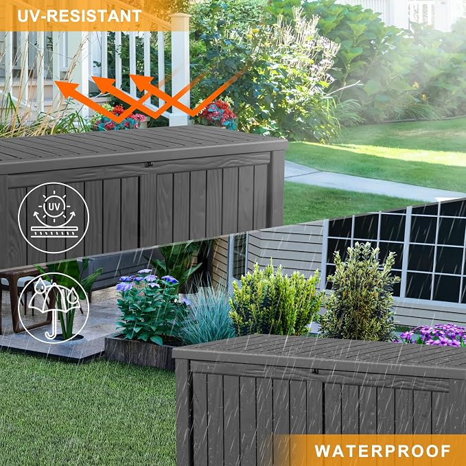 DRATO 120 Gallon Large Deck Box, Outdoor Storage Box - Image 4