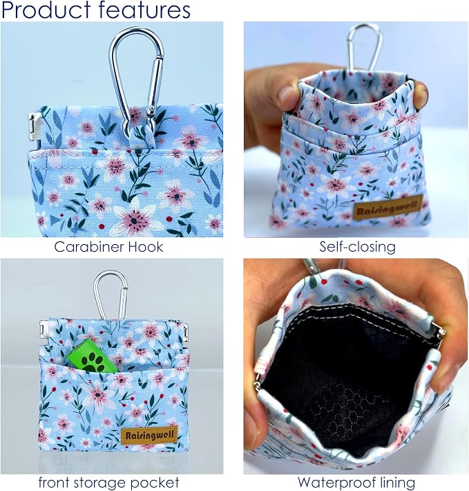 Dog Treat Pouch, Small Cotton Pocket Sized Training Holder, Hand Free Walking - Image 3