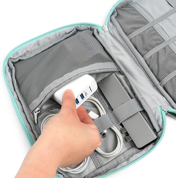 PAVILIA Soft Electronic Organizer Travel Case, Travel Cord Organizer Bag - Image 5