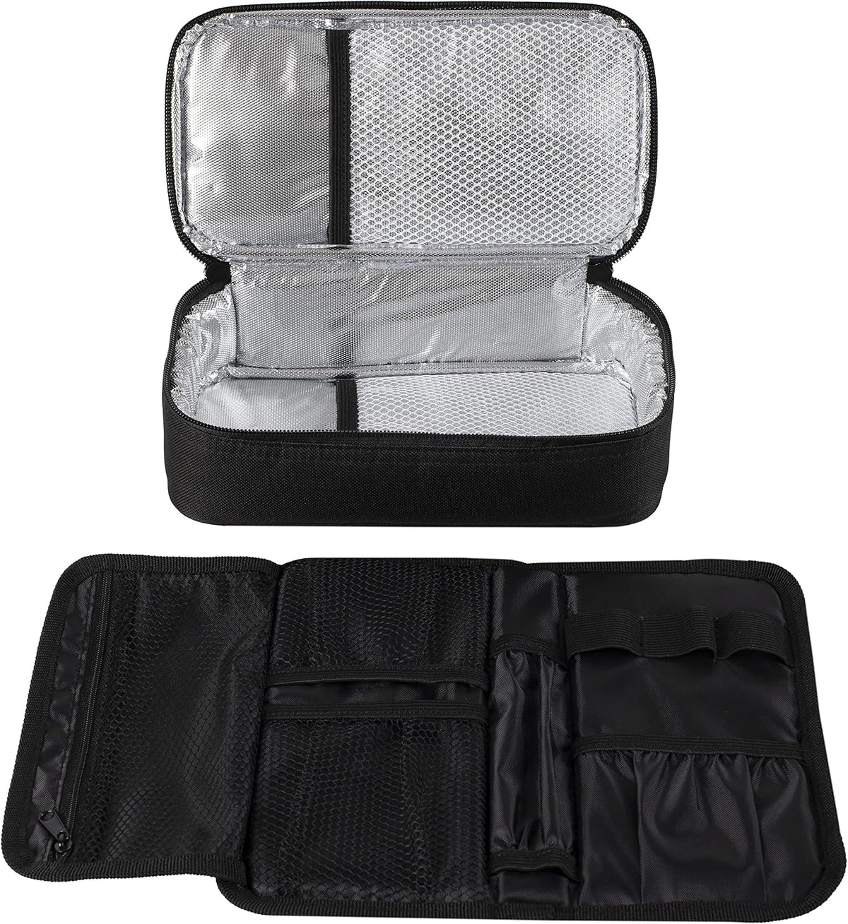 ALLCAMP Insulin Travel Cooler Case, Large Capacity, 4 Ice Packs, Black