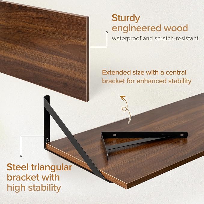Deep Floating Shelves Wall Mounted, Living Room, Office - Image 4