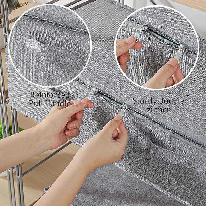 Underbed Storage Bin, Foldable Under Bed Flat Baskets Organizer, Container boxes - Image 4