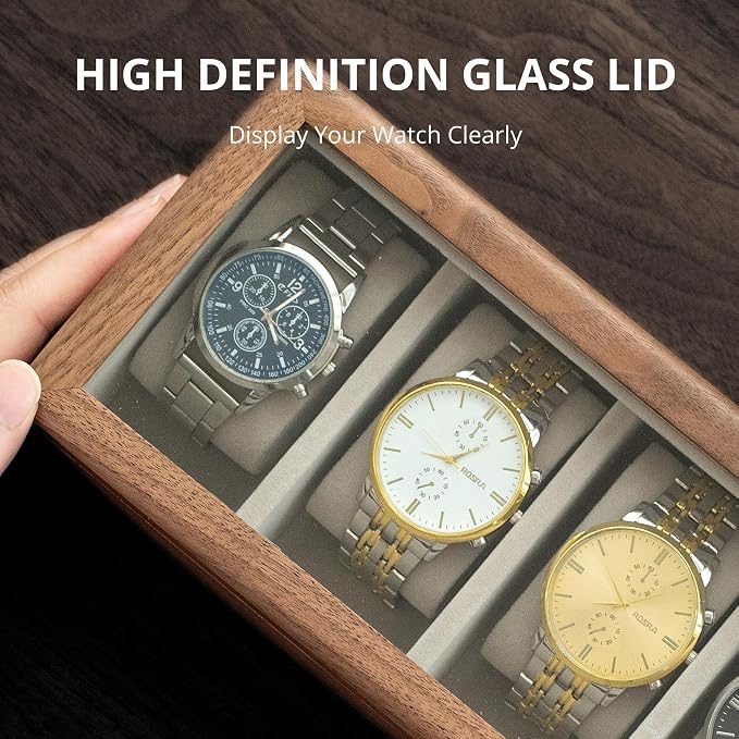 muso wood Watch Display Box, 5 Slot Watch Case - Image 3