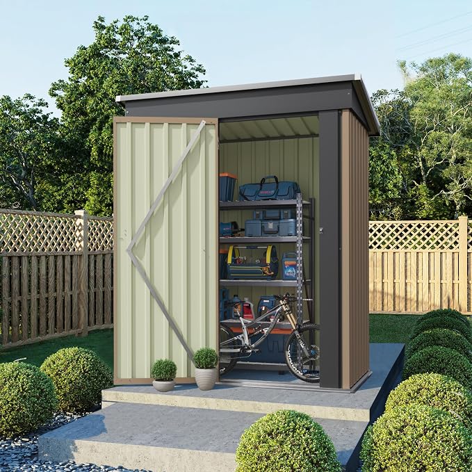 Flamaker 5x3 FT Storage Shed Waterproof Metal Garden Shed - Image 2