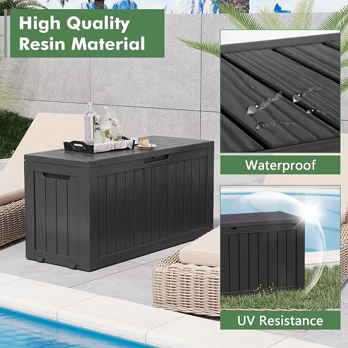 Outdoor Storage Box, Resin Deck Boxes Indoor and outdoor, Waterproof Storage - Image 4