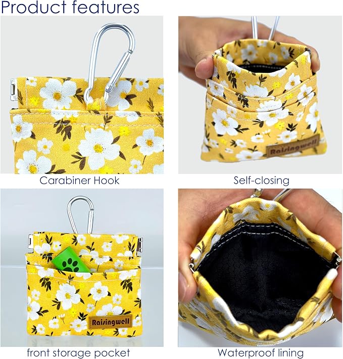 Dog Treat Pouch, Pocket Sized Pet Training Pouch, Cotton Fabric, Hand Free - Image 3