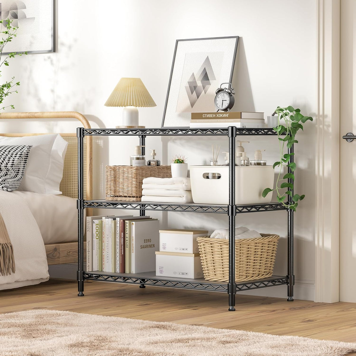 3-Tier Storage Shelves 450LBS Metal Shelving Unit, Adjustable Wire