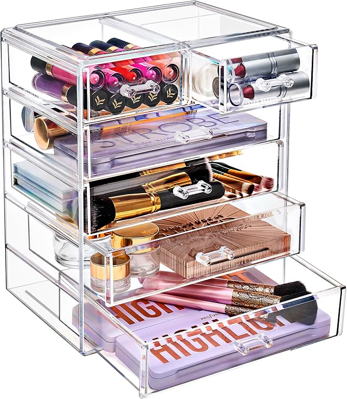 Sorbus Acrylic Makeup Organizer Set, 6-Drawer Vanity & Countertop Cosmetic by Sorbus
