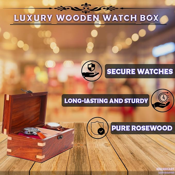 Wooden Watch Box for Men & Women, Watch Organizer & Display Case, Premium - Image 4
