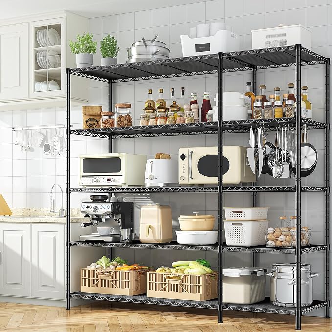 70.8H Wire Shelving Rack, 5Tier Metal Shelving Unit, 1400LBS Heavy Duty Storage - Image 2