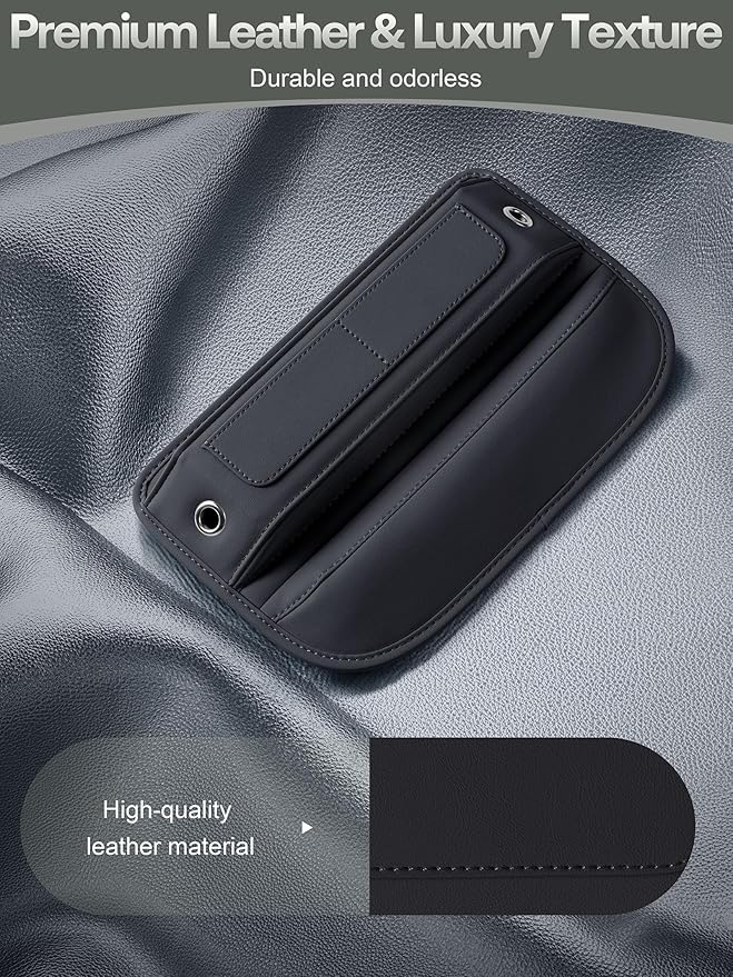 Universal Fit Premium Leather Car Seat Gap Filler Organizer, Center Console - Image 4