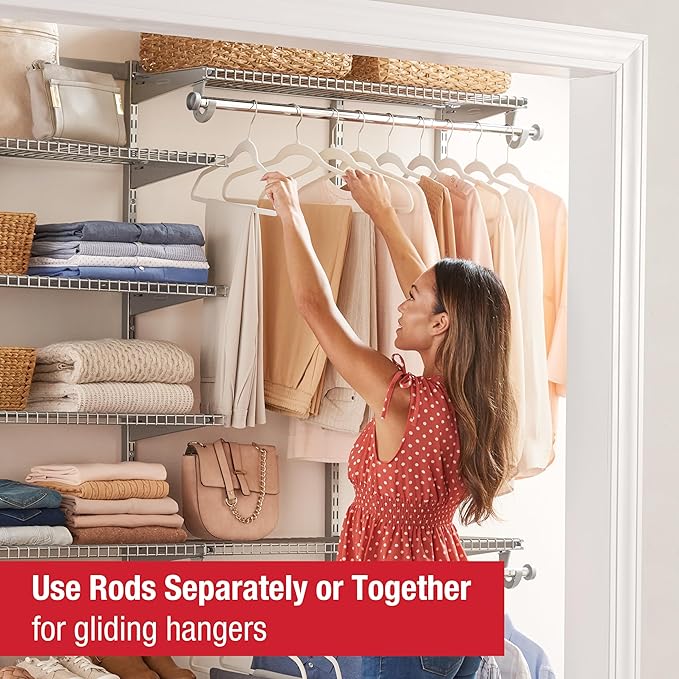 Rubbermaid Configurations Deluxe Custom Closet Kit, 3-6 Ft. Adjustable Metal - Image 4