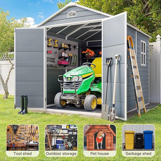 Gizoon 8x6 FT Outdoor Plastic Storage Shed - Image 8