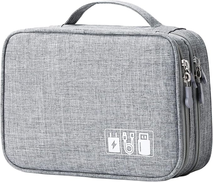 Lanola Travel Cable Organizer Bag, Electronic Accessories Case Portable Double by Lanola